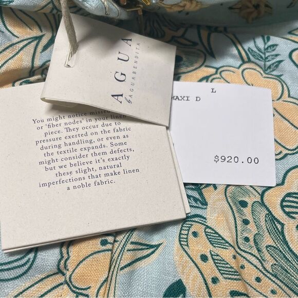 NWT Large AGUA BY AGUA BENDITA Magnolia Floral Maxi Halter Dress - Picture 10 of 12